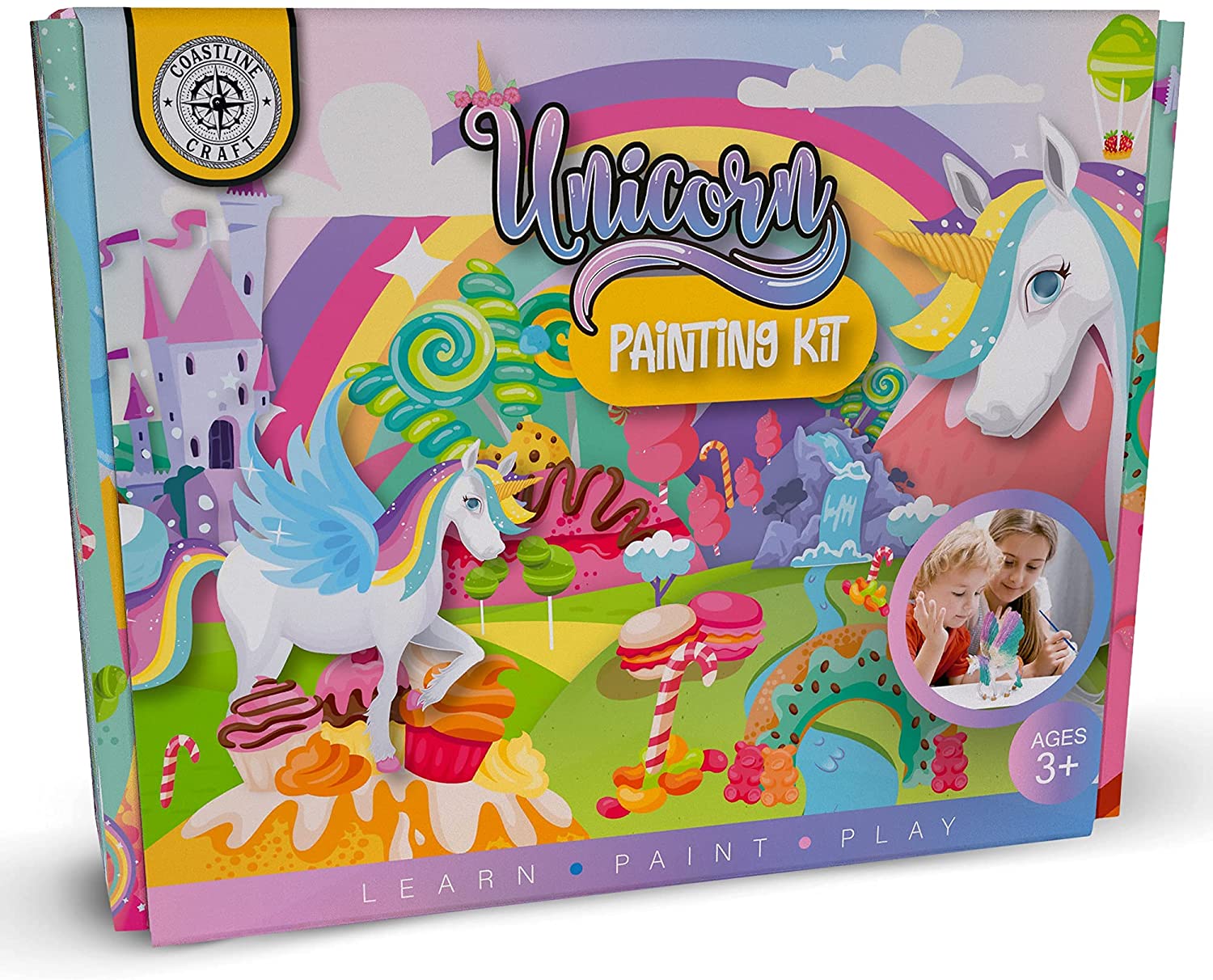 STEM-Accredited Unicorn Painting Kit for Kids - Paint Your Own Unicorn  Craft Kit Toys w 2 Unicorn Headbands, Pegasus, Alicorn & Paint Sets for  Kids
